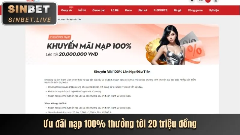 Hoàn trả thể thao không giới hạn 13tr88